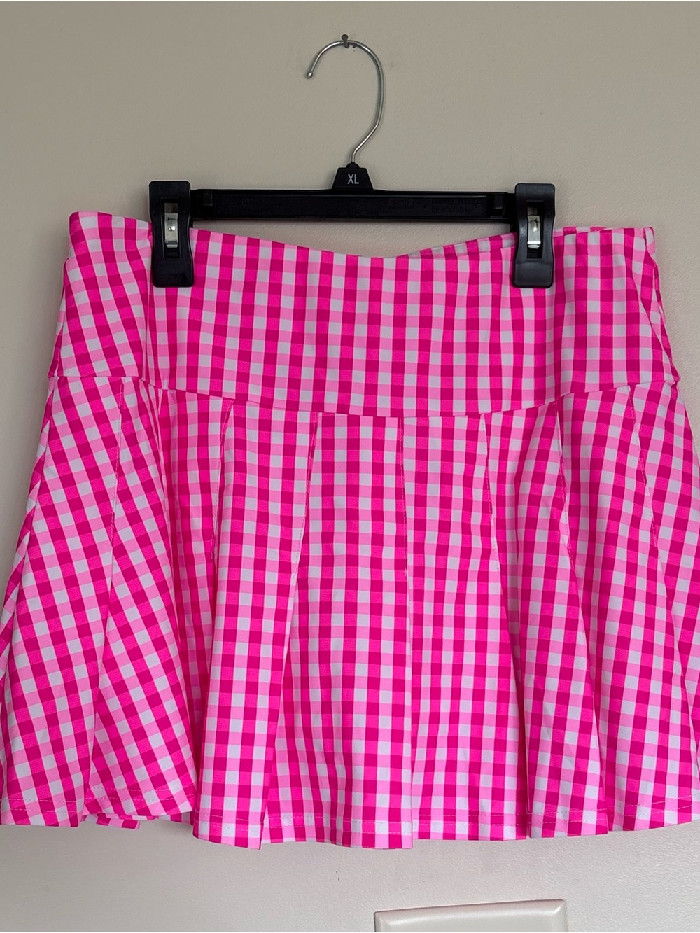 Aryeh Gingham Pink Checkered Athletic Golf Skort - Small
